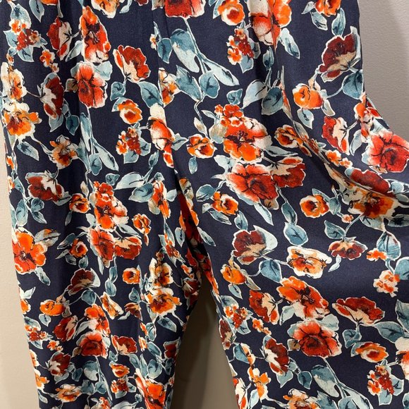 BAND OF GYPSIES Floral Jumpsuit Strapless Ruched Navy Size S - Picture 5 of 8